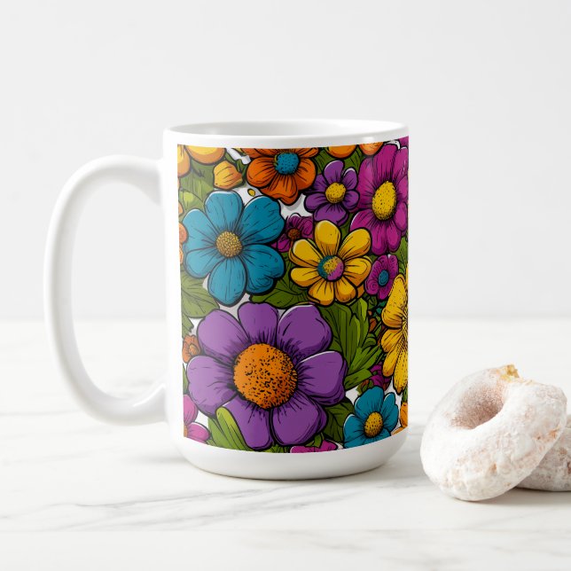 Morning Blooms Kaffee Tasse 15oz (Mit Donut)
