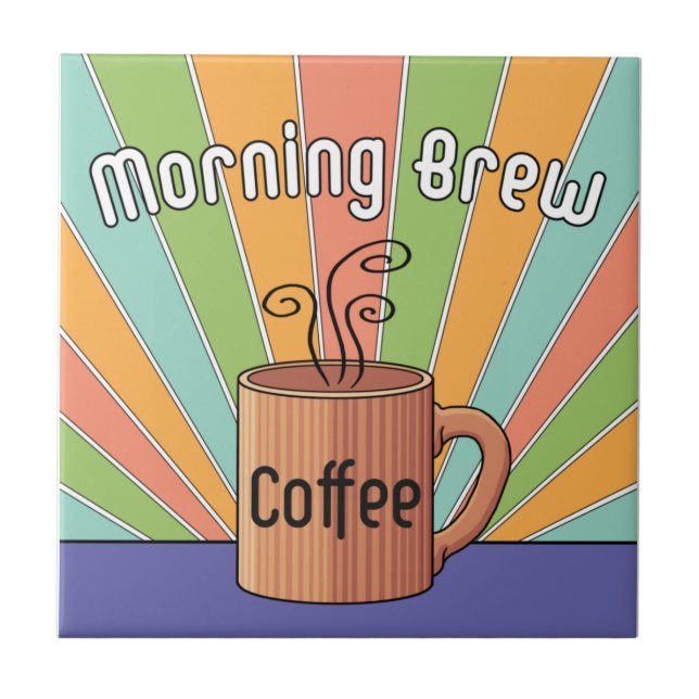 Morning Brew-Kaffee Fliese (Vorderseite)