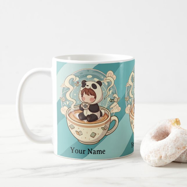 Morning Brew Kawaii Panda Mug Kaffeetasse (Mit Donut)