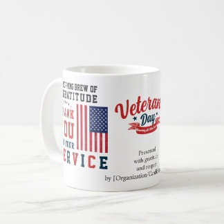 Morning Brew of Gratitude Patriotic Veterans Day Kaffeetasse