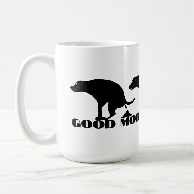 Morning Brew Sunshine & Kackend Hunde Kaffeetasse (Links)