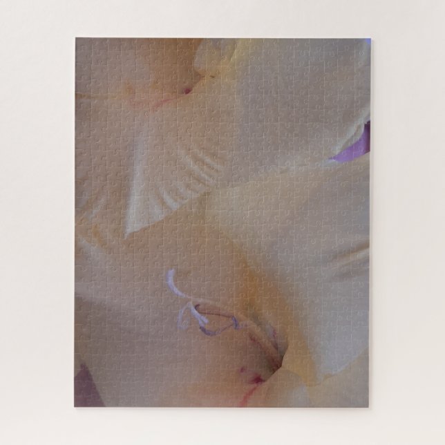 Morning Calm: Blush Petals in Gentle Focus Puzzle (Vertikal)