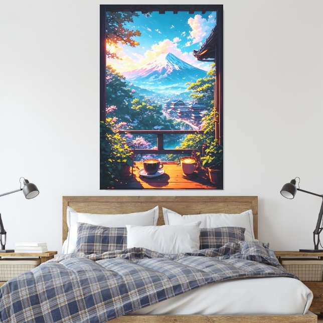 Morning Calm over Fuji Leinwanddruck (Insitu (Schlafzimmer))