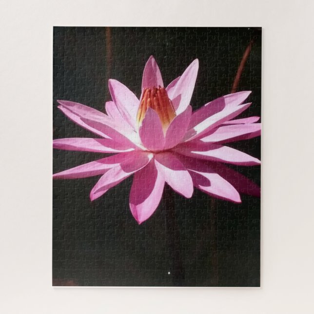 Morning Calm: Pink Lotus in Soft Natural Light Puzzle (Vertikal)