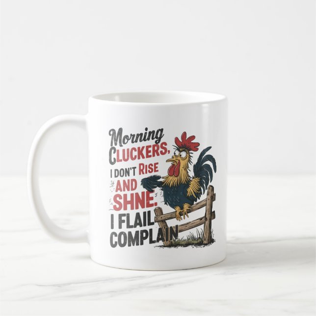 Morning Cluckers Rooster Kaffeetasse (Links)
