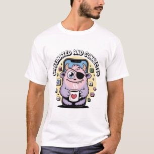 Morning Coffee Monster Kawaii Lustig T-Shirt