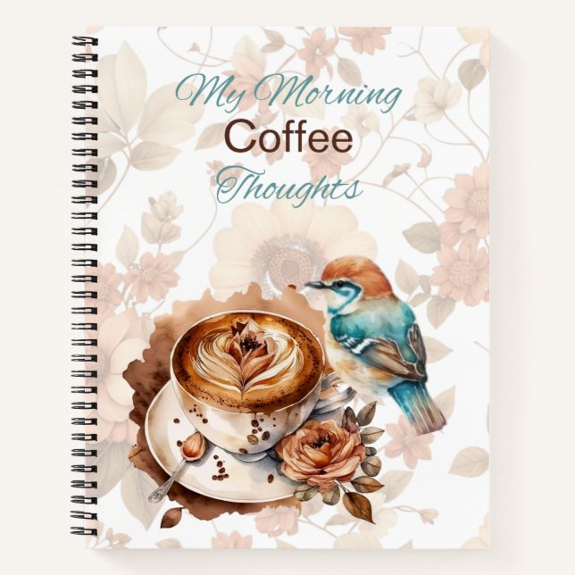 Morning Coffee Thoughts Spiral Notebook Notizbuch (Vorderseite)
