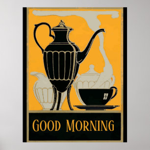 Morning Coffee Vintage Poster