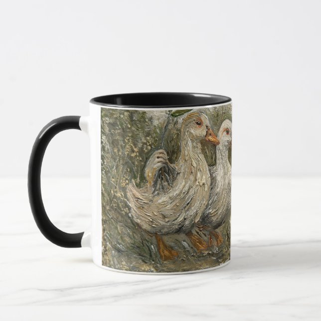 Morning Commute Whimsical Farmhouse Duck Rainy Day Tasse (Links)