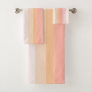 Morning Deep rosa und gelbe Streifen Badhandtuch Set