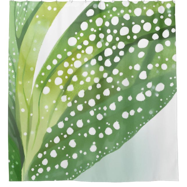 Morning Dew | Modern Botanical Watercolor Duschvorhang (Vorderseite)