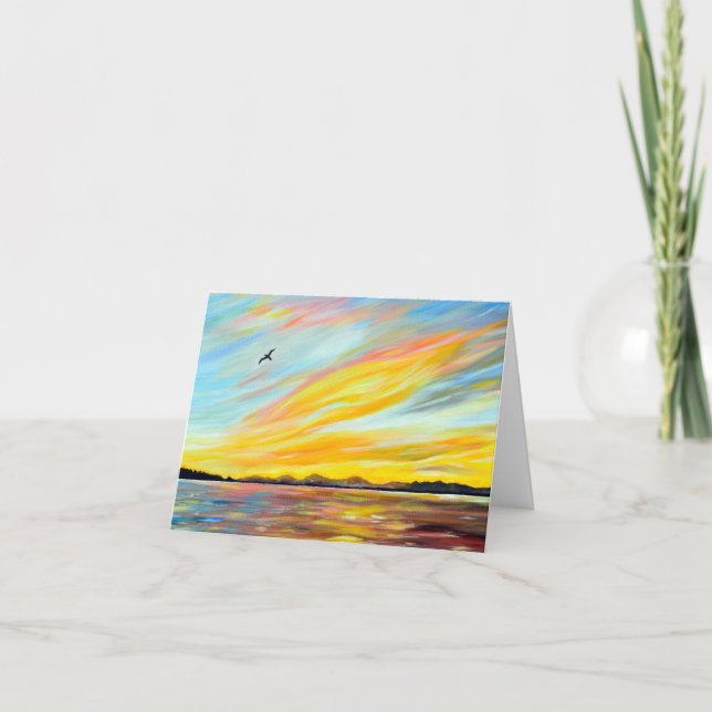 Morning Ferry View Malerei Karte (Vorderseite)