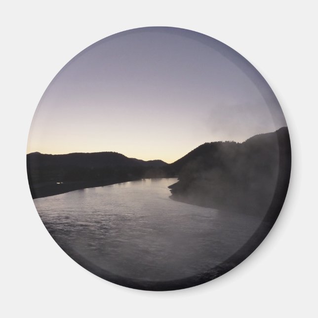 Morning Fog am Jackson River bei Grand Teton Magnet (Vorne)