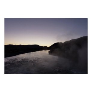 Morning Fog am Jackson River bei Grand Teton Poster