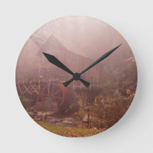 Morning Fog Runde Wanduhr