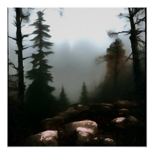 Morning Forest Forest Forest Beyond the Creek Land Poster (Vorderseite)