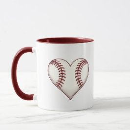 Morning Fuel Baseball Heart Mug Tasse