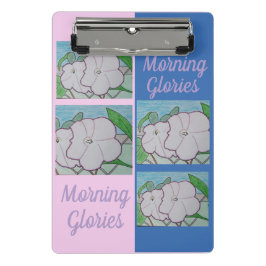 Morning Glories on Chain Link Fence Clipboard Mini Klemmbrett