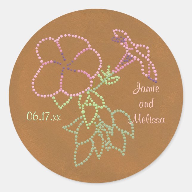 Morning Glories, Wedding Save the date Aufkleber (Vorderseite)