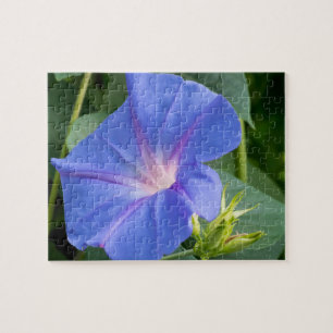 Morning Glory and Bud in Lush Foliage Puzzle