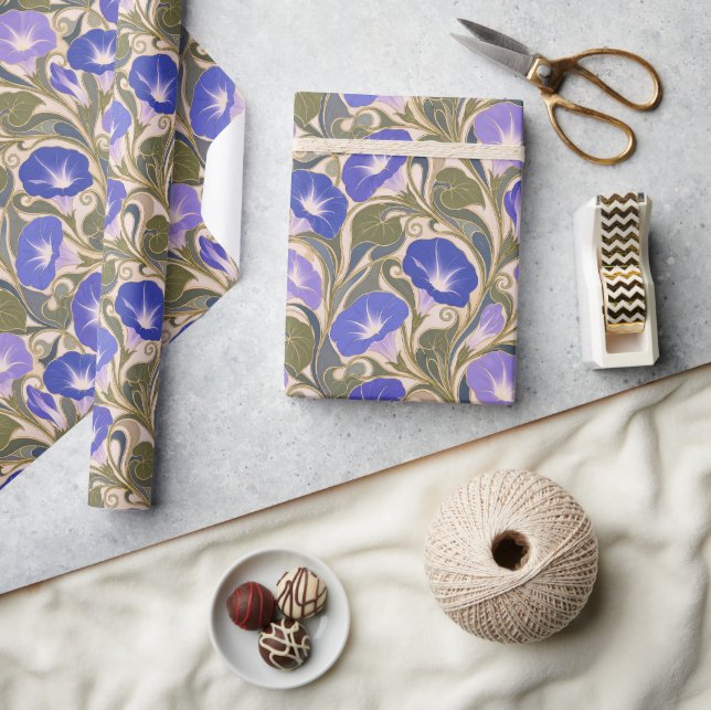 Morning Glory Art Nouveau Geschenkpapier (Kunsthandwerk)