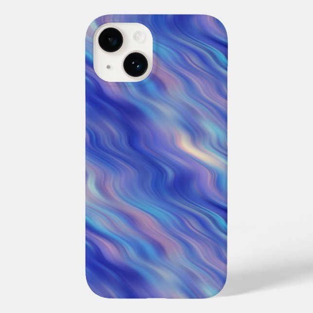 Morning Glory Blue Wavy Textur Case-Mate iPhone Hülle (Rückseite)
