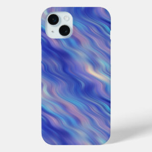Morning Glory Blue Wavy Textur iPhone 15 Mini Hülle