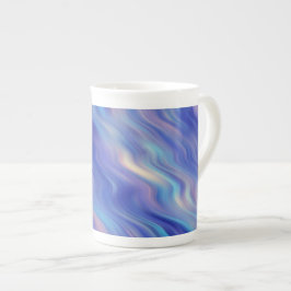 Morning Glory Blue Wavy Textur Prozellantasse