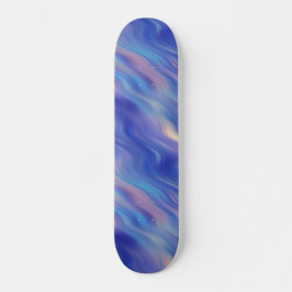 Morning Glory Blue Wavy Textur Skateboard