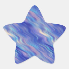 Morning Glory Blue Wavy Textur Stern-Aufkleber