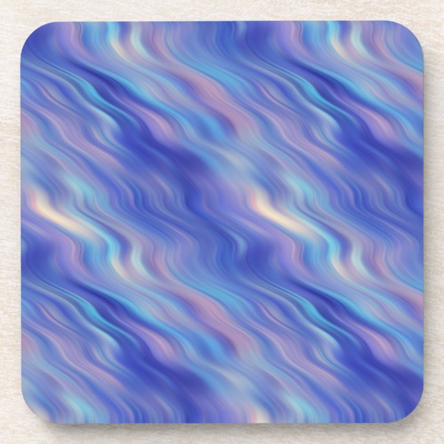 Morning Glory Blue Wavy Textur Untersetzer (Vorderseite)