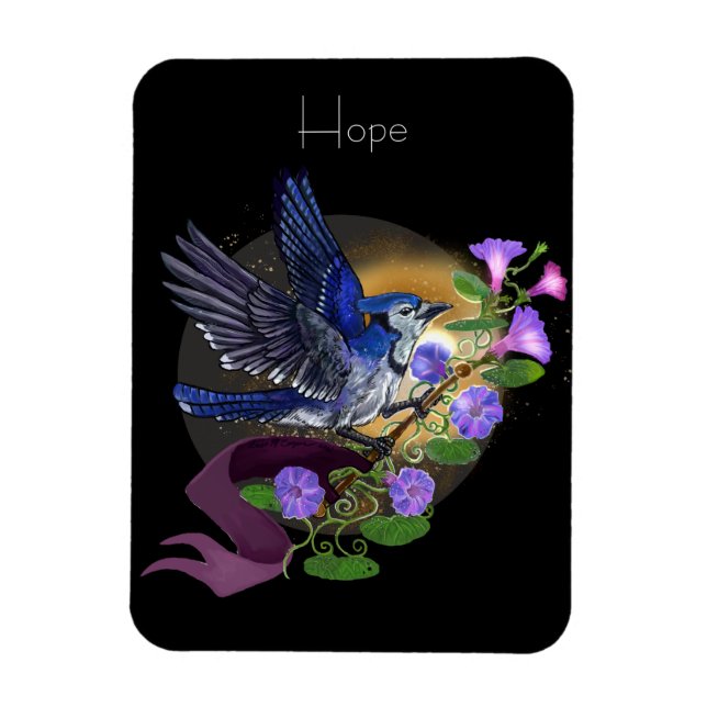 Morning Glory BlueJay Magnet (Vertikal)