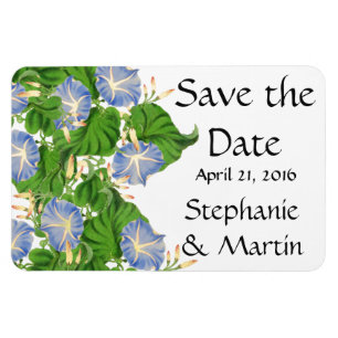 Morning Glory Blume floral Speichern Sie das Date Magnet