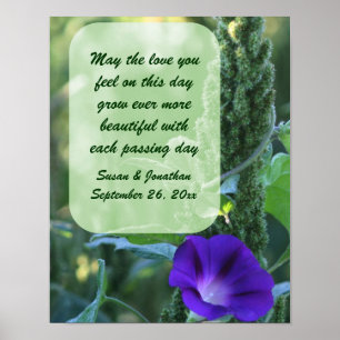 Morning Glory Blume Personalisiert Wedding Poster