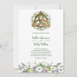 Morning Glory Celtic Orange Triquetra Handfasting Einladung