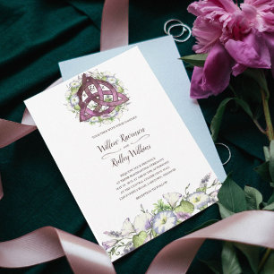 Morning Glory Celtic Plumb Triquetra Handfasting Einladung