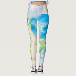 Morning glory flower leggings