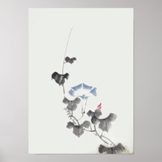 Morning Glory Hokusai Japanisch Fine Art Art Poster (Vorne)