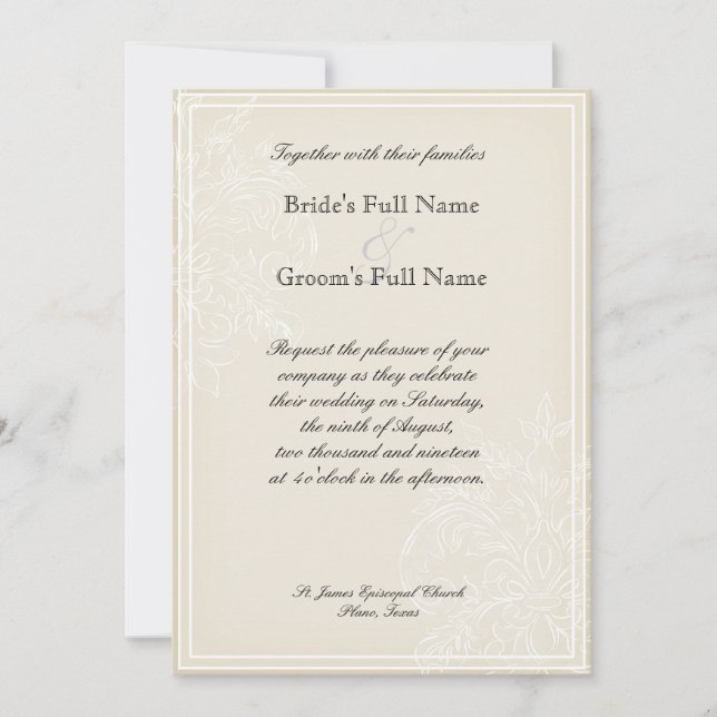 Morning Glory Hydrangea Wedding Invite Lavender Einladung (Vorderseite)