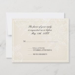 Morning Glory Hydrangea Wedding RSVP Response Card Karte