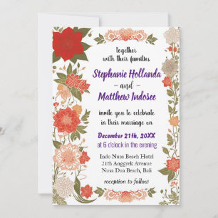 Morning Glory in Tapestry of Matrimonial Gewerksch Einladung