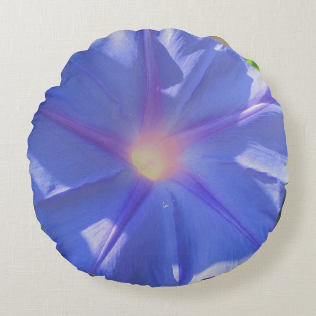 Morning Glory Rundes Kissen (Vorderseite)