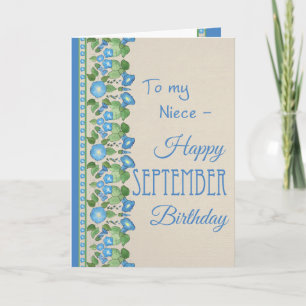 Morning Glory September Geburtstagskarte für Nicht Karte