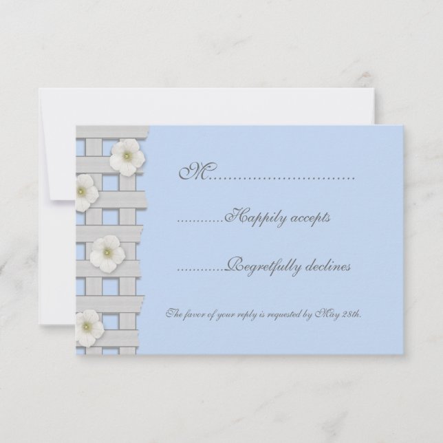 Morning Glory Trellis Wedding RSVP Karte (Vorderseite)