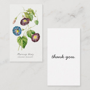 Morning Glory Vintag Botanical Danke Card Visitenkarte