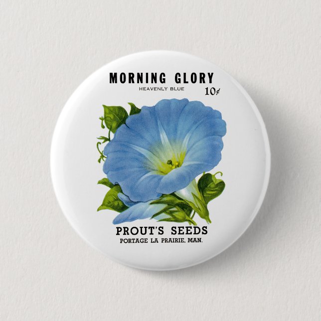 Morning Glory Vintag Seed Packet Button (Vorderseite)