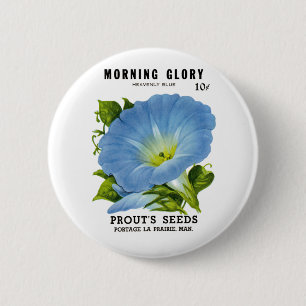Morning Glory Vintag Seed Packet Button