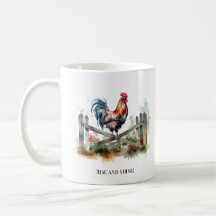 Morning Glory: Wasserfarben-Hahn, personalisiert Kaffeetasse