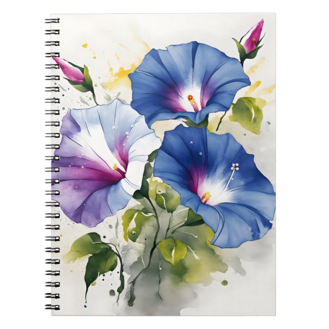 Morning Glory - Watercolor flowers Notizblock (Vorderseite)