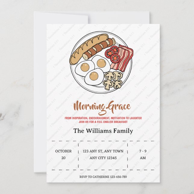 Morning Grace Fellowship Breakfast Invitation Einladung (Vorderseite)